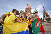 キックオフを待つファン(6月14日、ロシア、モスクワ市内) (c) Getty Images