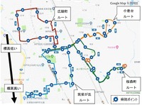 神戸市北区で実施する「まちなか自動移動サービス」のルート