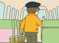園にバスが到着したら、園児をバスから降車させる