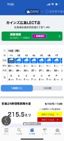 店舗ごとの気象情報のアプリ画面