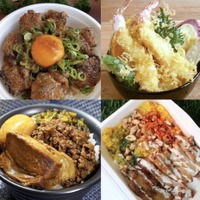 キッチンカーメニュー:スリランカカレー、ガパオライス、天丼、ラザニア、魯肉飯など(イメージ)