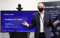 ブラックベリーが展開するIoTビジネスの最新状況を説明するマティアス・エリクソン氏