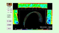 あたり箇所のヒートマップ表示(切羽掘削形状モニタリングシステム)