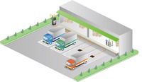 トラックヤードにおける荷役作業中のEVトラックへの給電イメージ