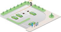 タクシープールにおける待機中のEVタクシーへの給電 イメージ