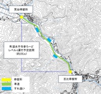 特定自動運行の経路は、町道「永平寺参ろーど」の南側(大本山永平寺寄り)の約2km