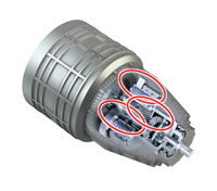 同軸e-Axle(赤丸部分が本商品の使用箇所)