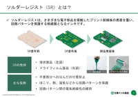 SRは電子部品を搭載したプリント配線板の回路パターンを保護する絶縁膜を指す