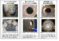 車輪脱落事故を起こした大型トラックの調査概要(参考画像)