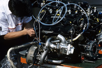 マクラーレン・ホンダMP4/4に搭載されたホンダRA168E型1.5リットルV6ターボエンジン（1988年、F1ハンガリーGP）