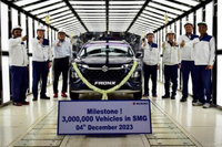 スズキのインド四輪生産会社のスズキ・モーター・グジャラートが生産300万台を達成。フロンクスがラインオフ