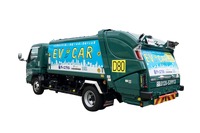 電動式ごみ収集車「新eパッカー」を架装した三菱ふそう「eキャンター」新型