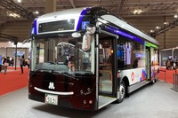 EVモーターズジャパン製大阪・関西万博仕様の大型EV路線バス(ジャパンモビリティショー2023)