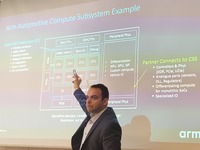 オートモーティブ向けのArm CSS(Compute Sub System)を発表するスラジ・ガジェンド バイスプレジデント
