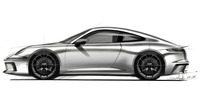 和田智氏の直筆によるポルシェ911(992型)のスケッチ