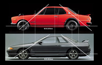 ハコスカGT-R(上)とR32 GT-R(下)
