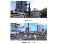 現実世界の刈谷駅と仮想空間上に再現された刈谷駅