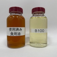 使用済み食用油(左)とバイオディーゼル燃料(右)