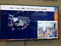 「カメラ-LIDARフュージョンセンサ」。LiDARとカメラの映像を重ねることで、より詳細なセンシングが可能になる