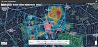 「Japan Midnight Map」の画面イメージ、夜間人流データをヒートマップに表示