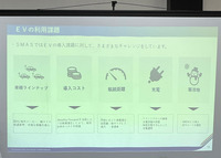 セミナーでは、SMASのEV導入・活用支援に関する取り組みが紹介された