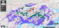 DOCOYA上では高層ビル街などの把握に便利な3Dでの表示も可能