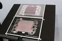 バイポーラ型のFCセル：上の茶色い部分が触媒