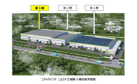 ニデックインドのニムラナ工場の第3棟完成予想図