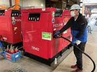 発電機に軽油に代わる新しい環境配慮型燃料「RD40」使用