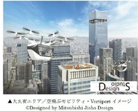 東京都「空飛ぶクルマを活用したサービスのビジネスモデル構築に関するプロジェクト」に三菱地所らが採択