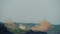 ホンダの再使用型ロケット実験機の離着陸実験の様子