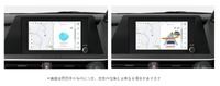 車内マルチメディアイメージ 左「ゆいまるくん」 右「危険箇所 アラート」