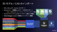 Datasmith機能により、AliasやCATIA、NXなど、業界で使われる20種類以上のCADデータをネイティブフォーマットのままUnreal Engineにインポートできる。