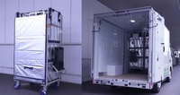 実証で使用する断熱・保冷機能付きの輸送用機材と小型 EVトラック