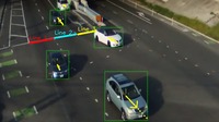 エッジAI技術により車両ごとに進行方向を検知している様子