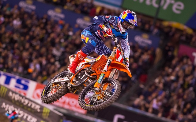 AMA Supercross 2016 第3戦アナハイム2/450Main Eventを勝利したR.ダンジー（KTM）。
