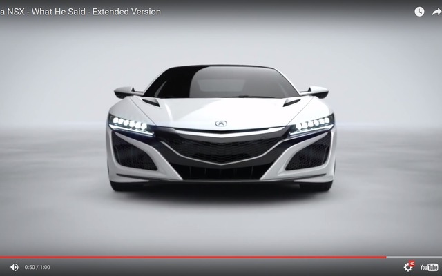 新型アキュラ（ホンダ）NSXのスーパーボウルCM