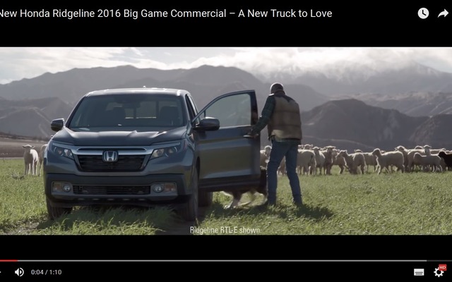 ホンダリッジライン新型のスーパーボウルCM