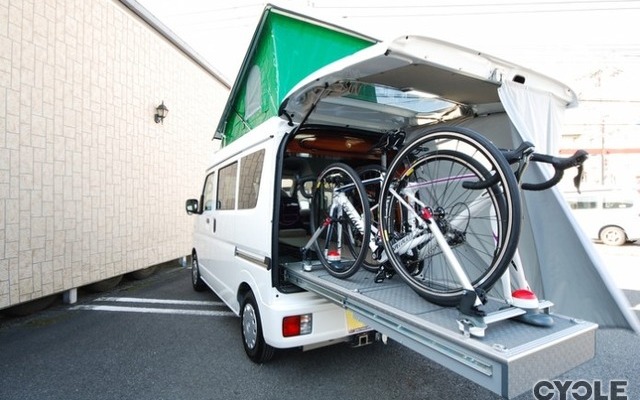 自転車を積める「ツメルンダー」、ジャパン キャンピングカーショー出展