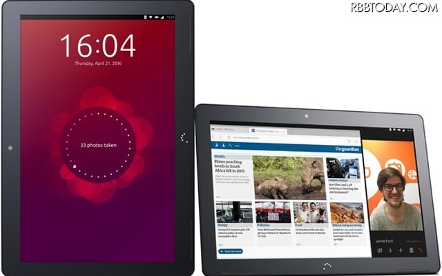 OSにUbuntuを採用した10.1型タブレット「Aquaris M10 Ubuntu Edition」。同OS採用のタブレットは世界初