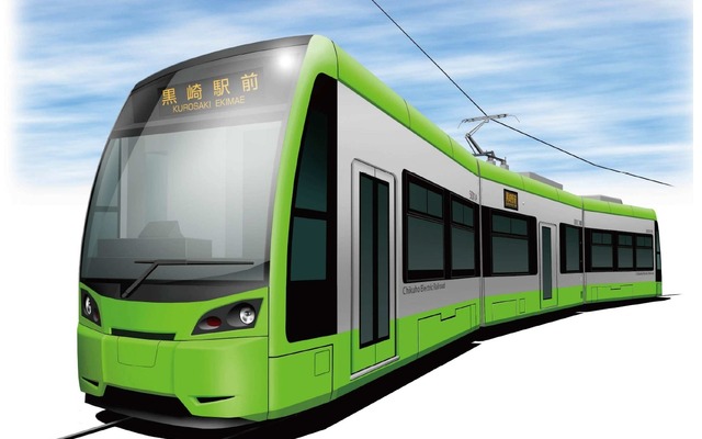3月1日から運行される5002号のイメージ。5001号のピンクに対し、車体塗装はライトグリーンを採用する。