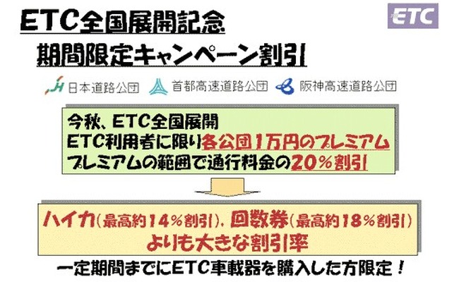 ETC普及のために、期間限定特別割引を国土交通省が検討開始