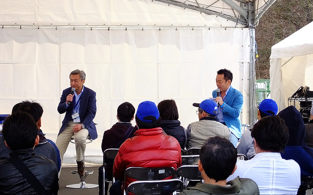 3月27日のスバルファンミーティングでは、スバルBRZ開発責任者・乾保氏とモータージャーナリスト・河口まなぶ氏によるトークセッションも行われた（栃木県佐野市・スバル研究実験センター）
