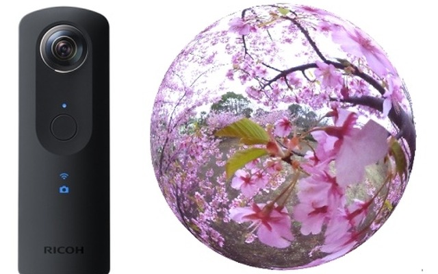 「RICOH THETA S」（左）、撮影イメージ（右）