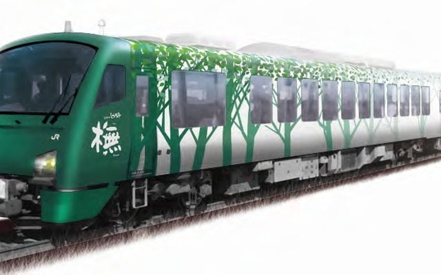 五能線の観光列車『リゾートしらかみ』の「ブナ」編成に導入されるHB-E300系のイメージ。7月から営業運行を開始する。