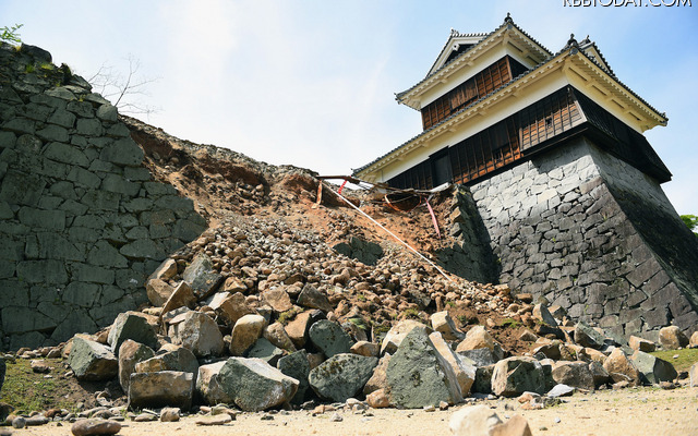 地震による被害が出ている熊本城 (C)GettyImages