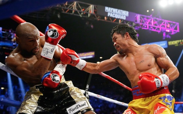 フロイド・メイウェザーがマニー・パッキャオを判定3-0で下した（2015年5月2日）（c）Getty Images