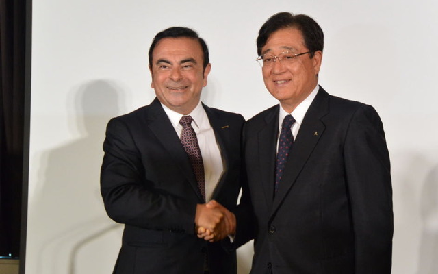 日産 三菱 提携会見
