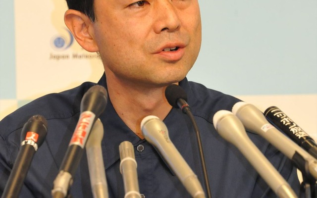 気象庁　青木元地震津波監視課長（14日・大手町）