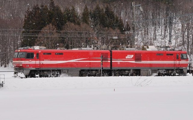 JR貨物のEH800形。新幹線と在来線の共用区間用として開発された。